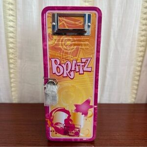Brand New Vintage Bratz Pink And Yellow Tin Locker With Lock And Key